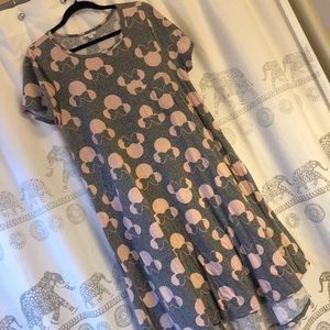 Peach & Gray Minnie Mouse Lularoe Carly